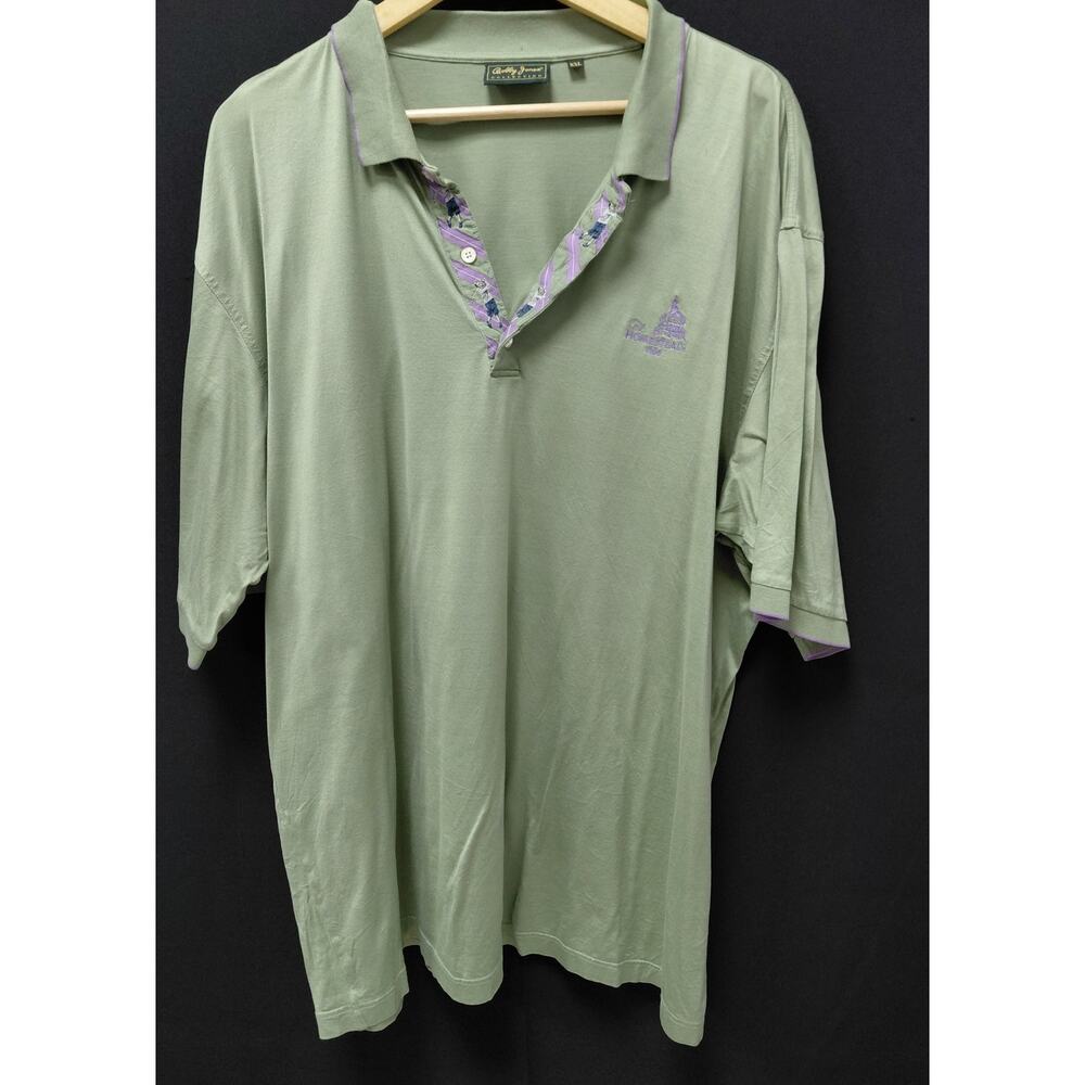 Bobby Jones Collection Polo Shirt Green Solid Short Sleeve Men Size XXL